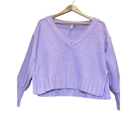 Anthropologie Pilcro Oversized Deep V-Neck Sweater Lilac Lavender Purple XXS - Picture 8 of 15